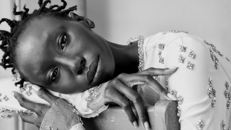 Alay Deng featured in  the Lanvin advertisement for Resort 2023