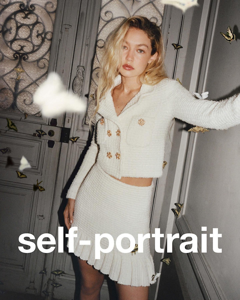 Gigi Hadid featured in  the Self Portrait advertisement for Autumn/Winter 2023