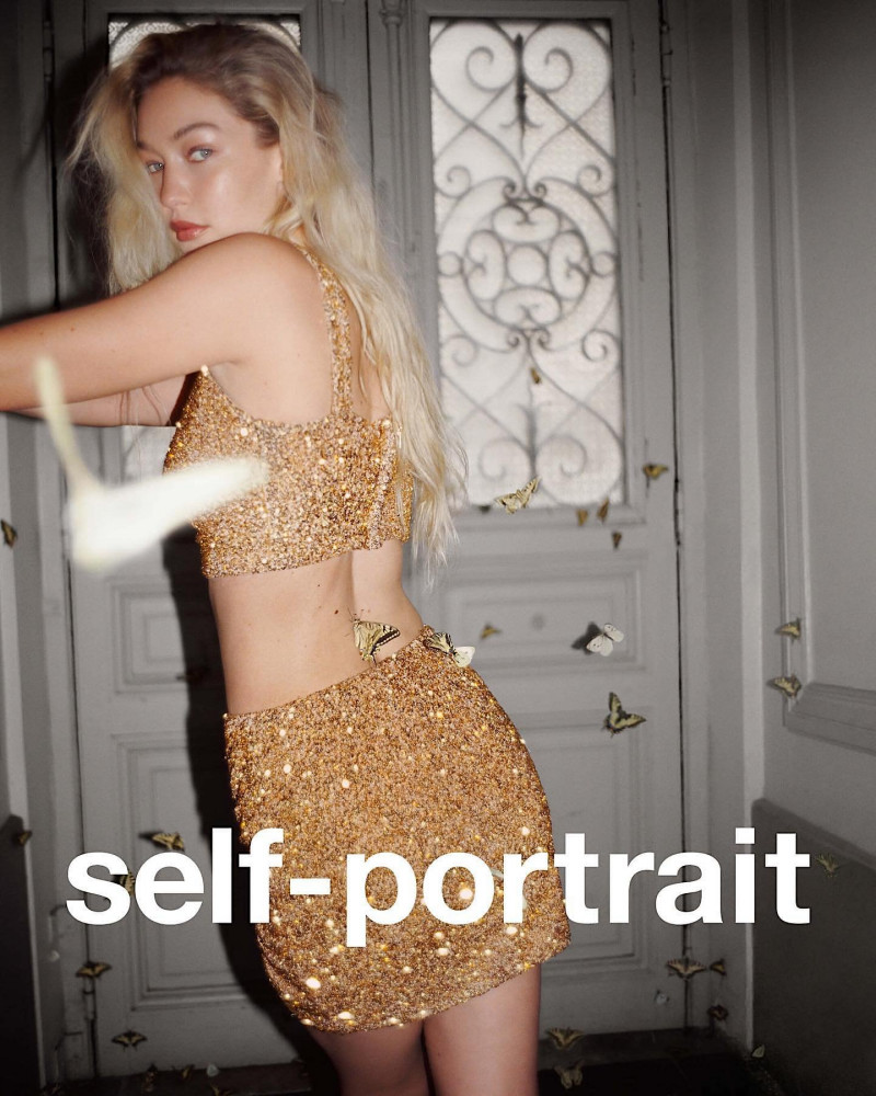 Gigi Hadid featured in  the Self Portrait advertisement for Autumn/Winter 2023