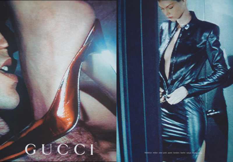 Angela Lindvall featured in  the Gucci advertisement for Autumn/Winter 1997