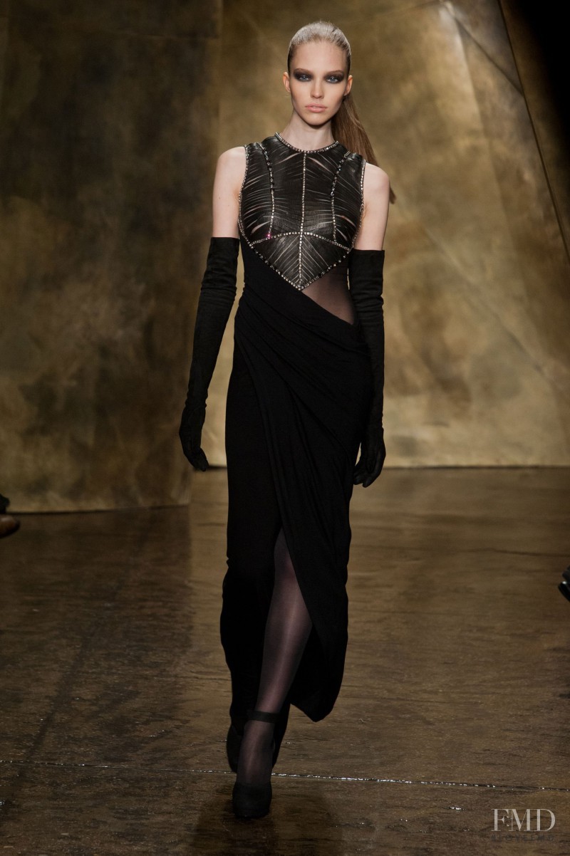 Sasha Luss featured in  the Donna Karan New York fashion show for Autumn/Winter 2013