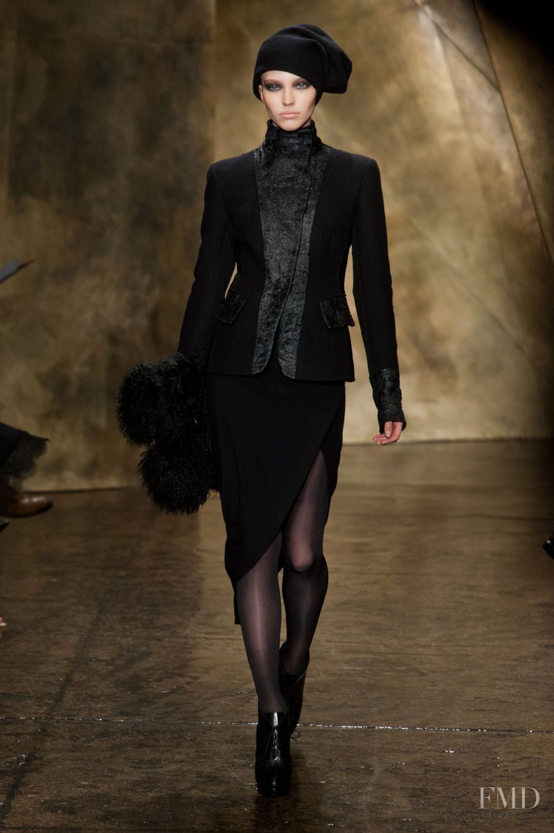 Sasha Luss featured in  the Donna Karan New York fashion show for Autumn/Winter 2013