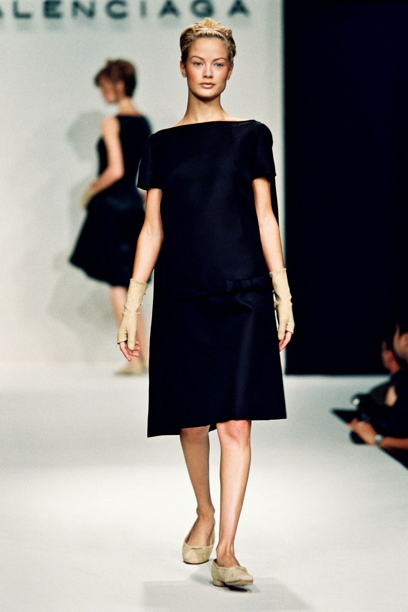 Carolyn Murphy featured in  the Balenciaga fashion show for Spring/Summer 1996