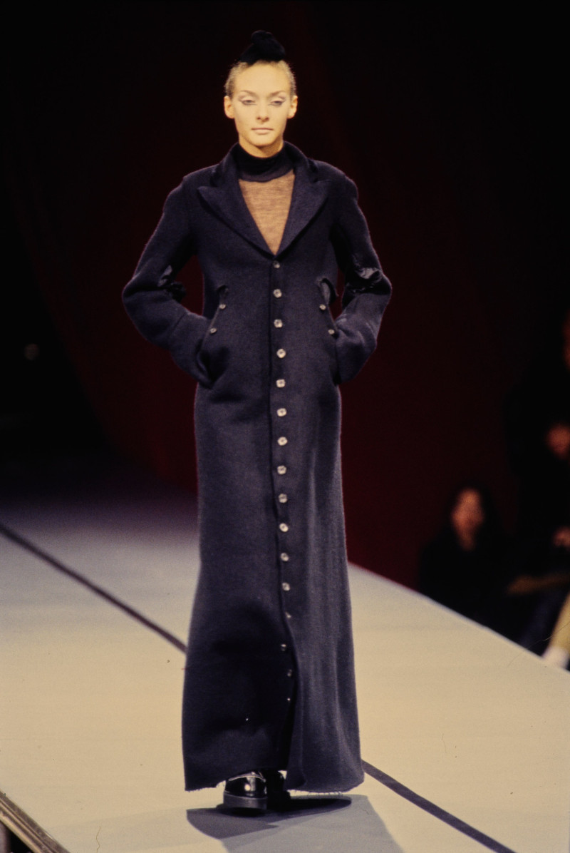 Chrystèle Saint Louis Augustin featured in  the Yohji Yamamoto fashion show for Autumn/Winter 1995
