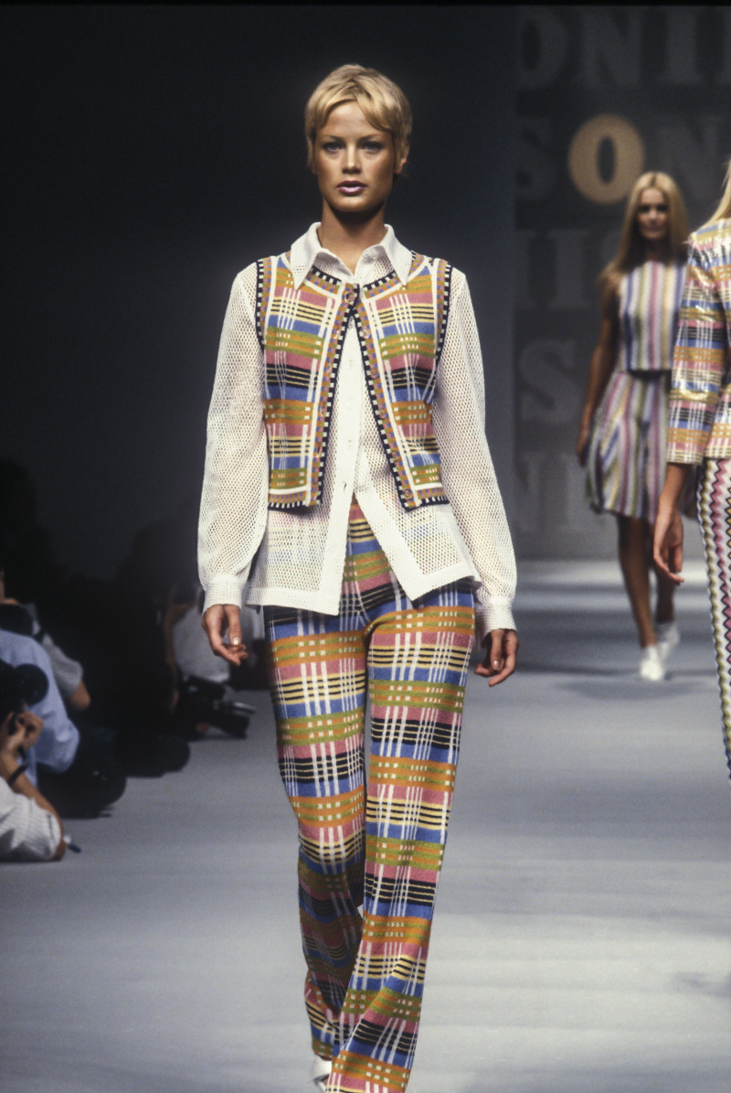 Carolyn Murphy featured in  the Missoni fashion show for Spring/Summer 1996