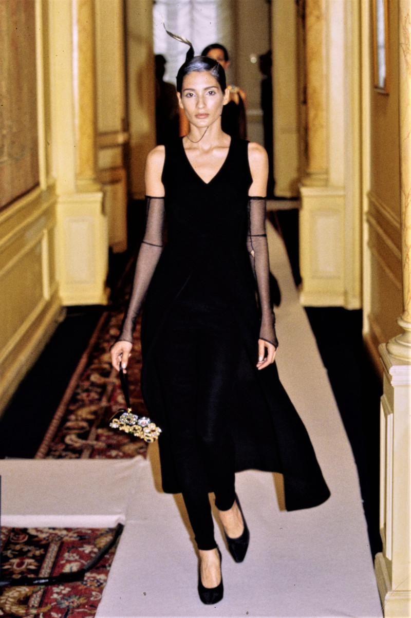 Astrid Muñoz featured in  the Chanel Haute Couture fashion show for Autumn/Winter 1996