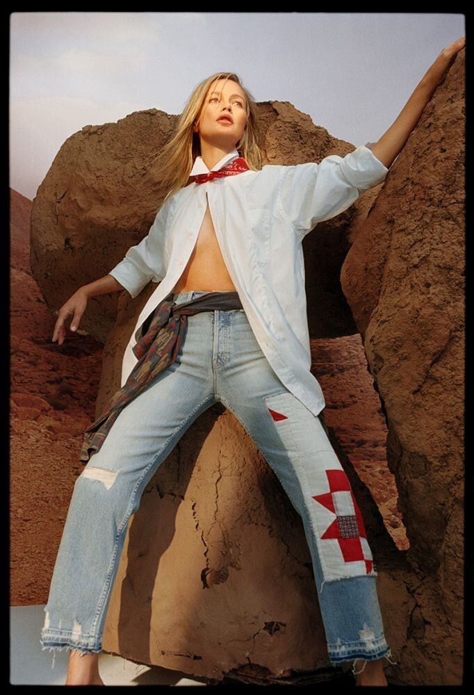 Carolyn Murphy featured in  the Mother Denim advertisement for Resort 2021