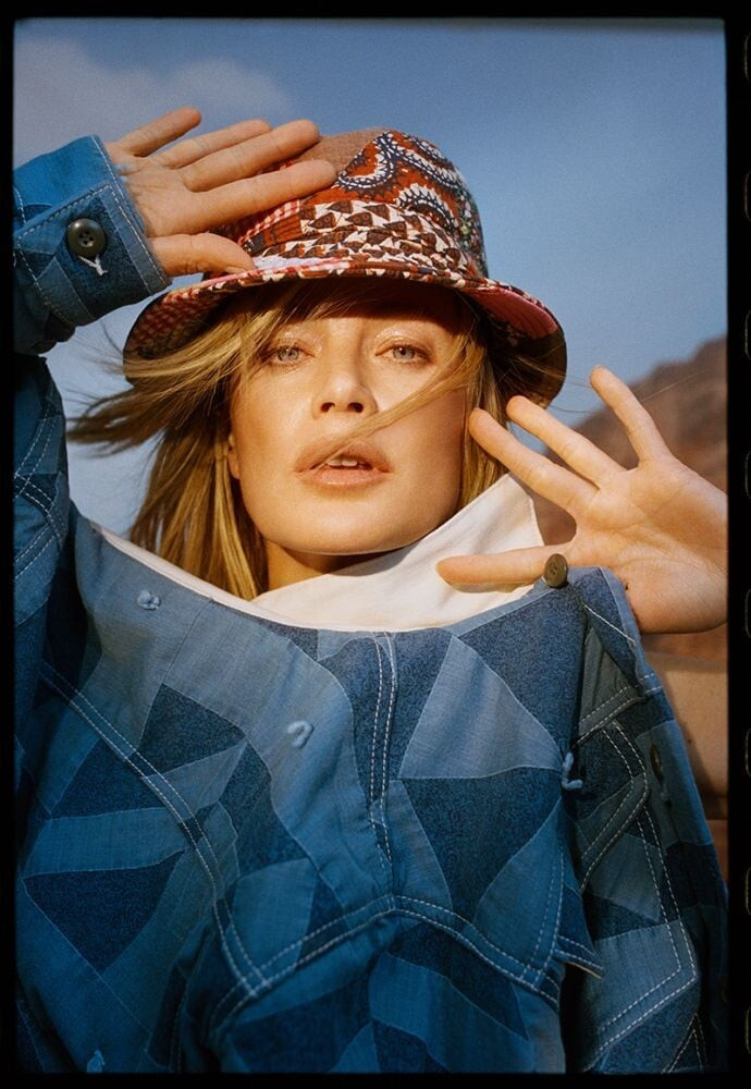 Carolyn Murphy featured in  the Mother Denim advertisement for Resort 2021