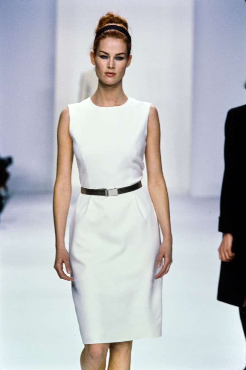 Meghan Douglas featured in  the Calvin Klein 205W39NYC fashion show for Autumn/Winter 1995