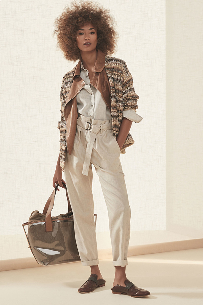 Anais Mali featured in  the Brunello Cucinelli lookbook for Spring/Summer 2019