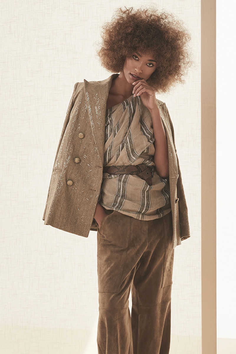 Anais Mali featured in  the Brunello Cucinelli lookbook for Spring/Summer 2019