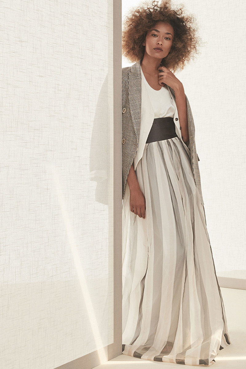 Anais Mali featured in  the Brunello Cucinelli lookbook for Spring/Summer 2019