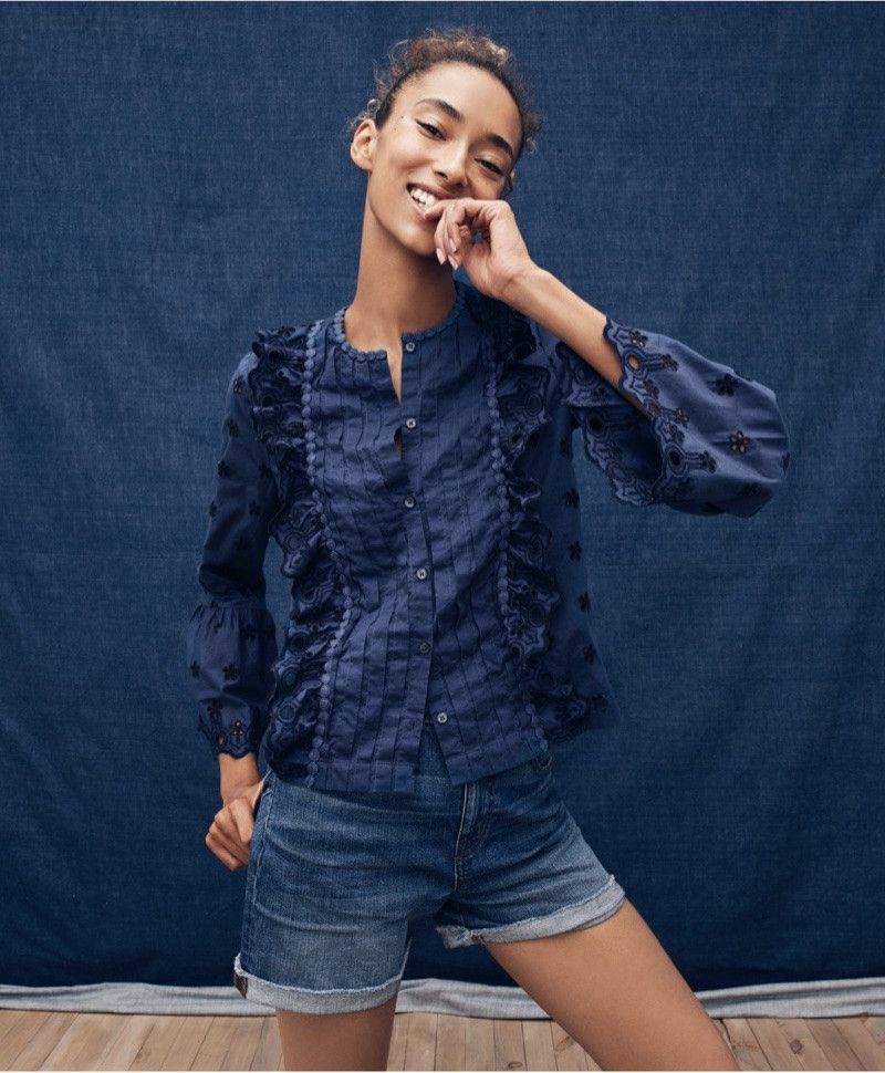 Anais Mali featured in  the J.Crew lookbook for Pre-Fall 2017