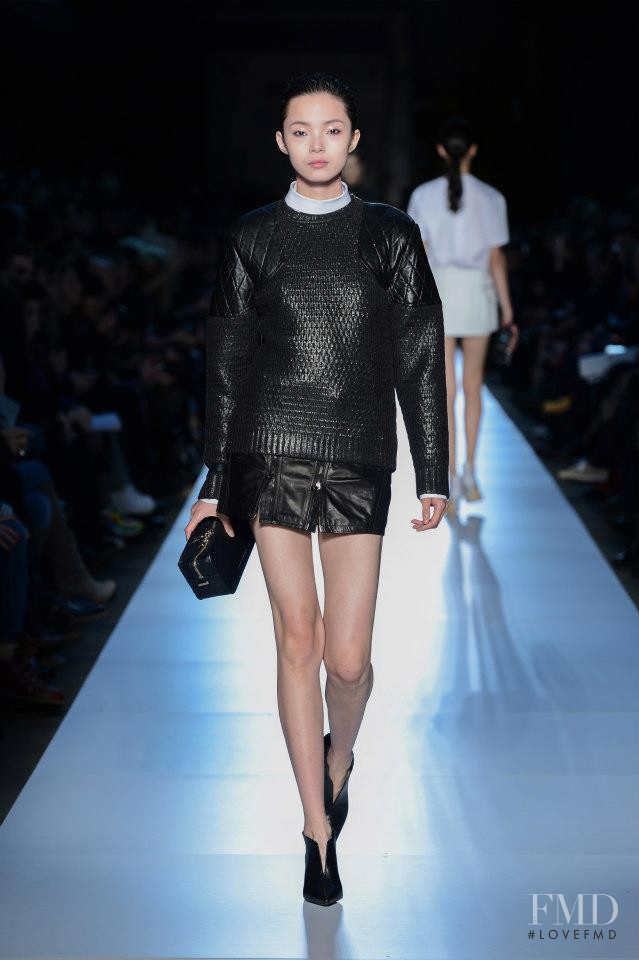 Xiao Wen Ju featured in  the Diesel Black Gold fashion show for Autumn/Winter 2013