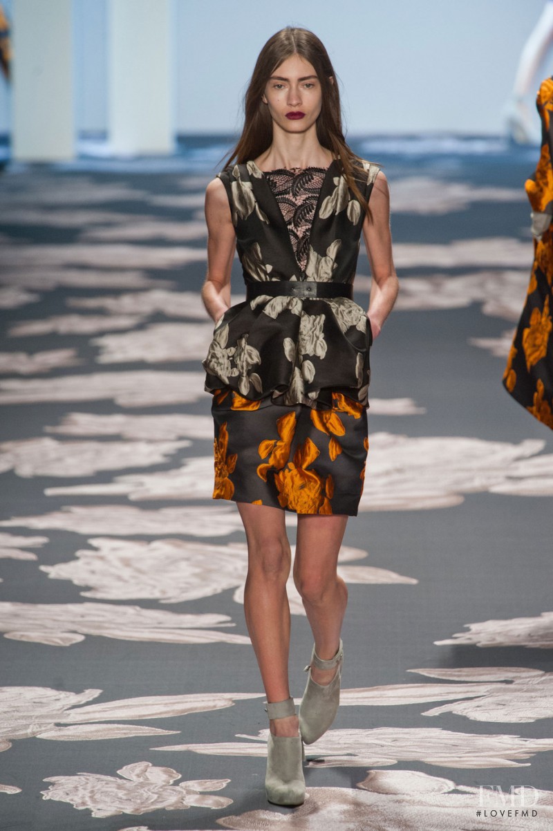 Marine Deleeuw featured in  the Vera Wang fashion show for Autumn/Winter 2013
