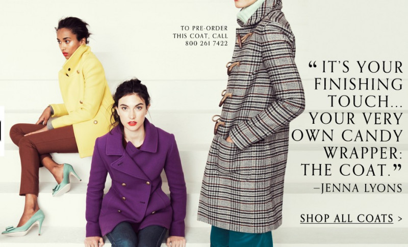 Anais Mali featured in  the J.Crew advertisement for Winter 2011