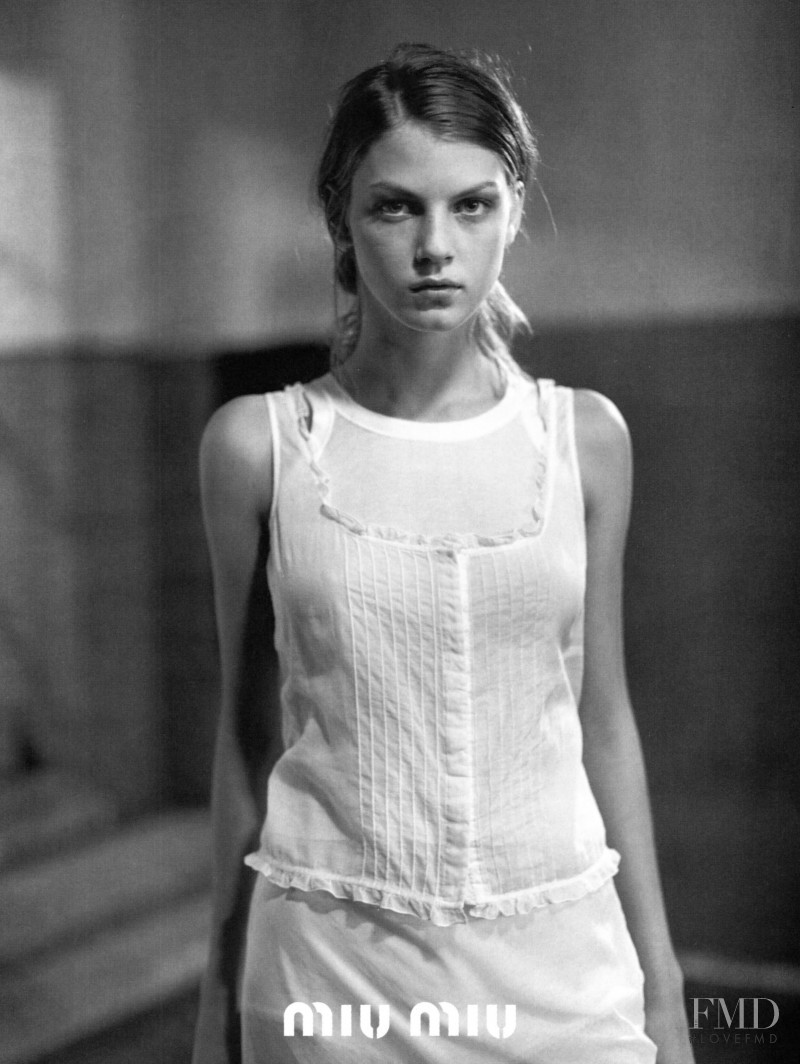 Angela Lindvall featured in  the Miu Miu advertisement for Spring/Summer 1997