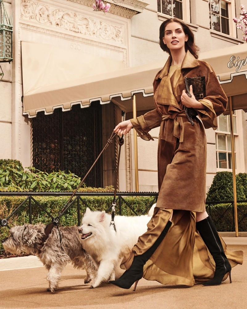 Hilary Rhoda featured in  the Neiman Marcus advertisement for Fall 2018