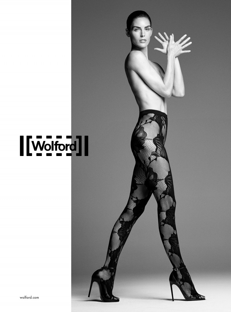 Hilary Rhoda featured in  the Wolford advertisement for Spring/Summer 2018