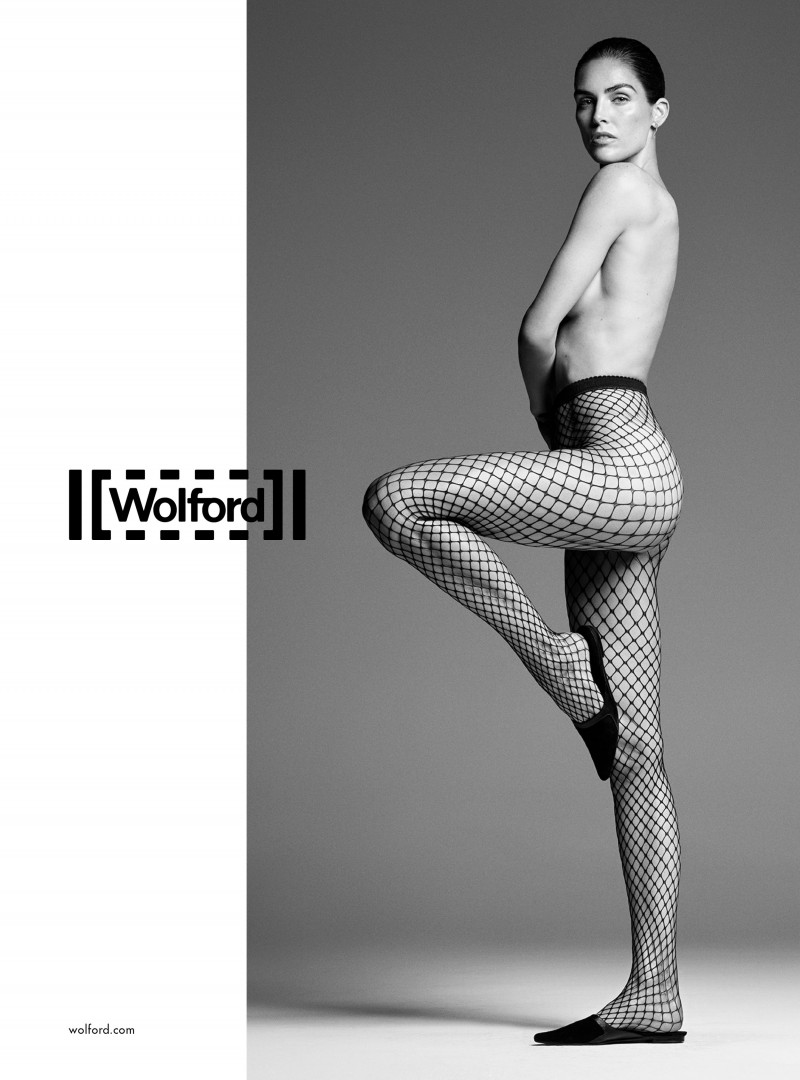 Hilary Rhoda featured in  the Wolford advertisement for Spring/Summer 2018
