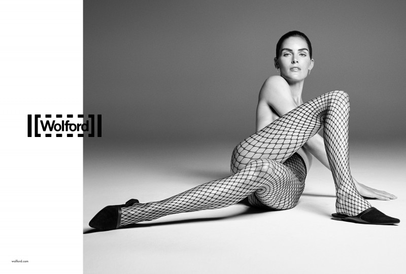 Hilary Rhoda featured in  the Wolford advertisement for Spring/Summer 2018