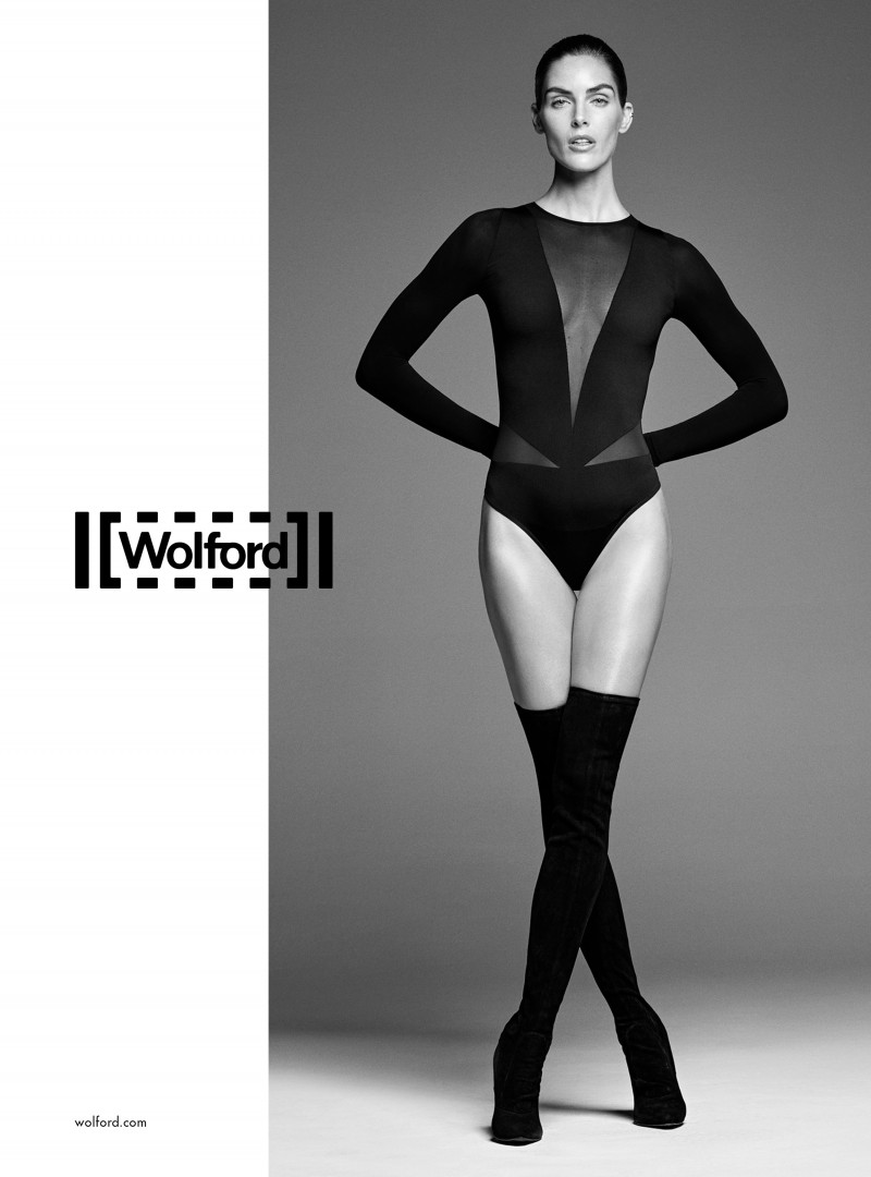 Hilary Rhoda featured in  the Wolford advertisement for Spring/Summer 2018