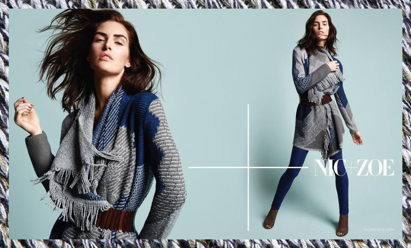 Hilary Rhoda featured in  the Nic & Zoe advertisement for Autumn/Winter 2015