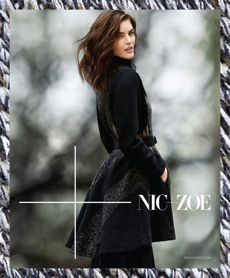 Hilary Rhoda featured in  the Nic & Zoe advertisement for Autumn/Winter 2015