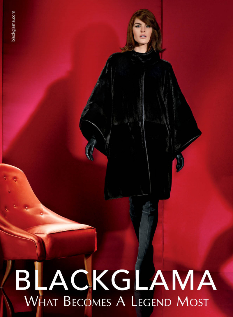 Hilary Rhoda featured in  the Blackglama advertisement for Autumn/Winter 2014