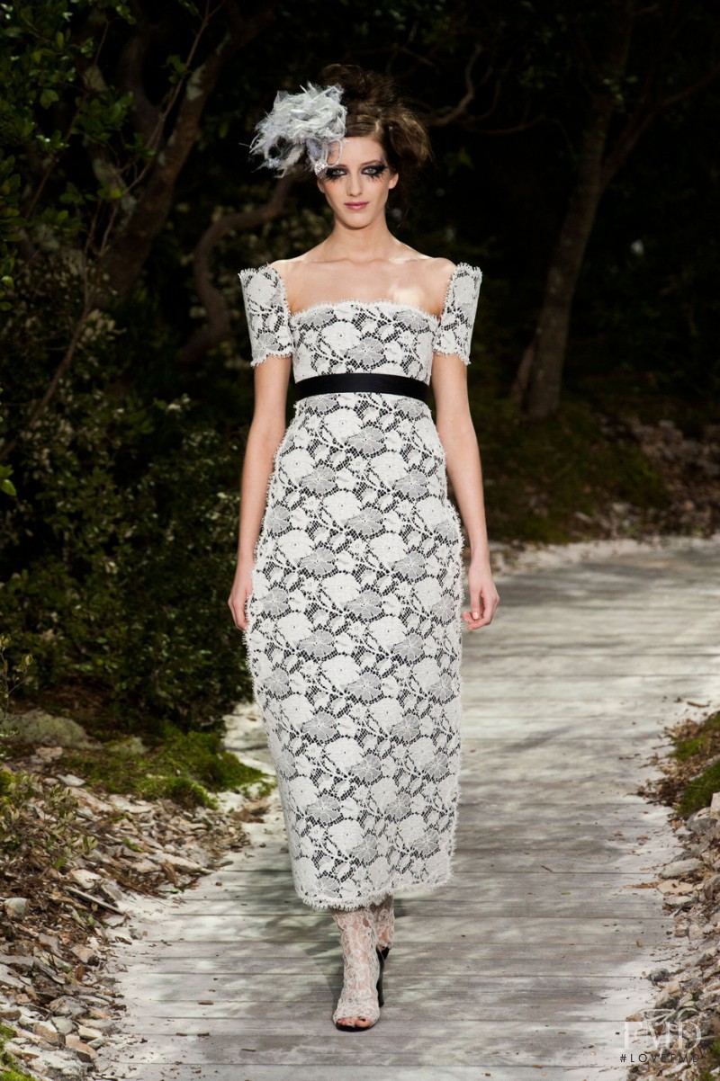 Iris Egbers featured in  the Chanel Haute Couture fashion show for Spring/Summer 2013