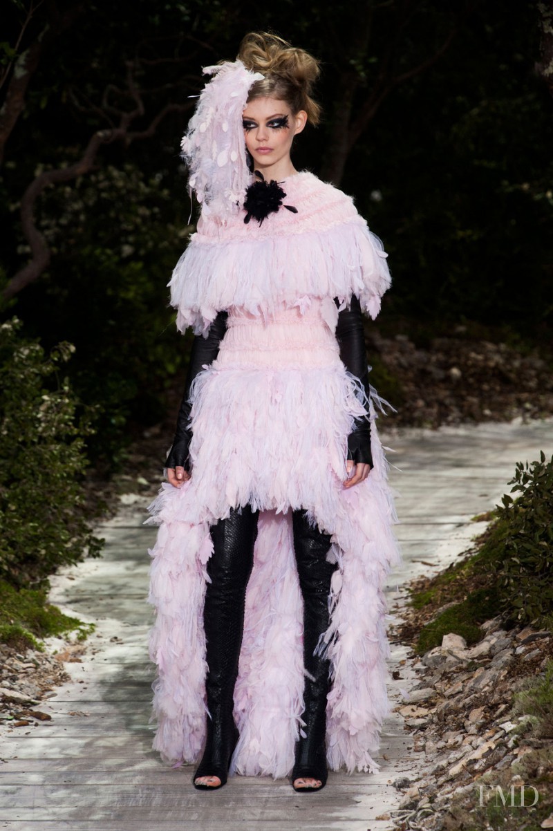 Ondria Hardin featured in  the Chanel Haute Couture fashion show for Spring/Summer 2013