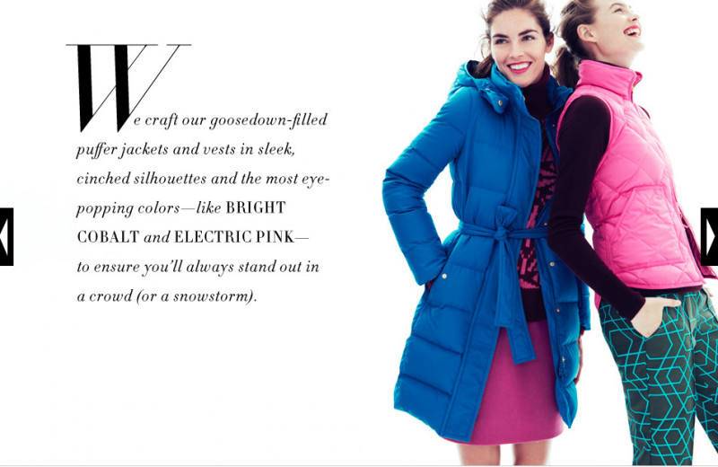 Hilary Rhoda featured in  the J.Crew catalogue for Winter 2012