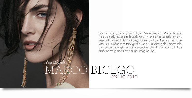 Hilary Rhoda featured in  the Marco Bicego advertisement for Spring/Summer 2012