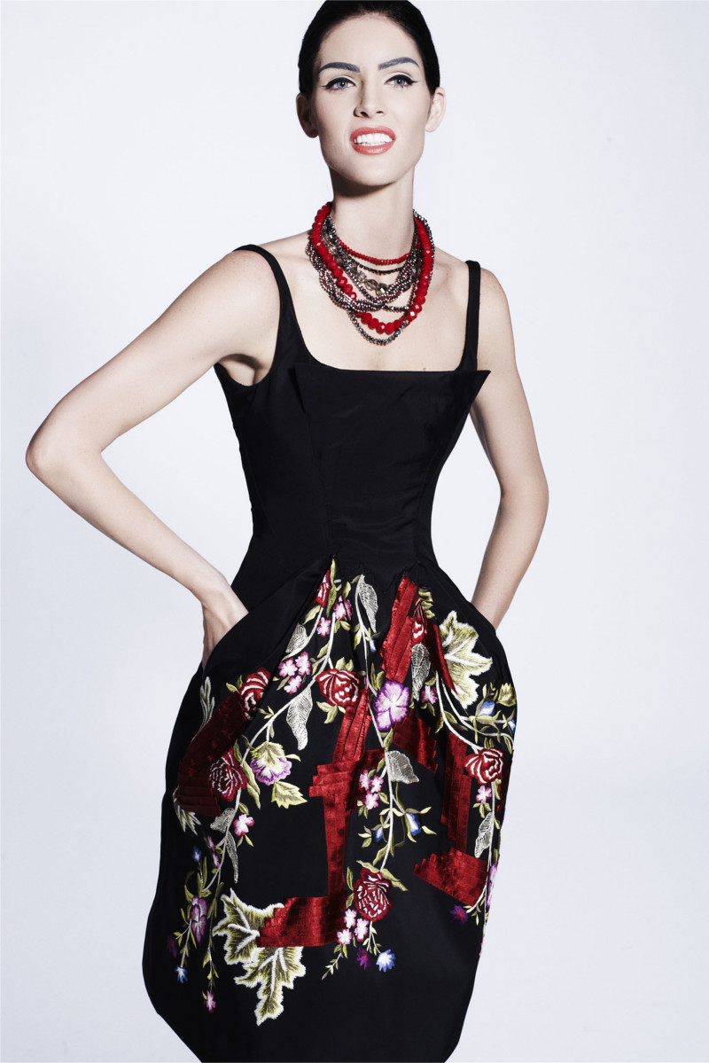 Hilary Rhoda featured in  the Zac Posen lookbook for Pre-Fall 2012