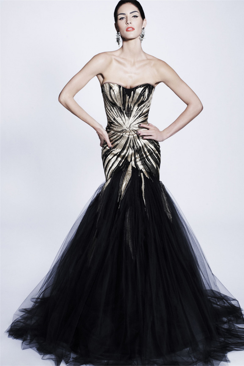 Hilary Rhoda featured in  the Zac Posen lookbook for Pre-Fall 2012