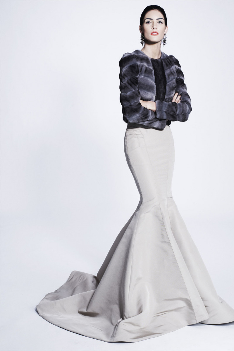 Hilary Rhoda featured in  the Zac Posen lookbook for Pre-Fall 2012