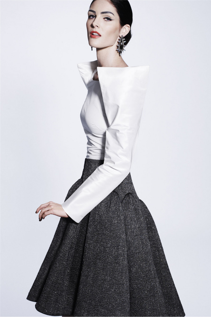 Hilary Rhoda featured in  the Zac Posen lookbook for Pre-Fall 2012