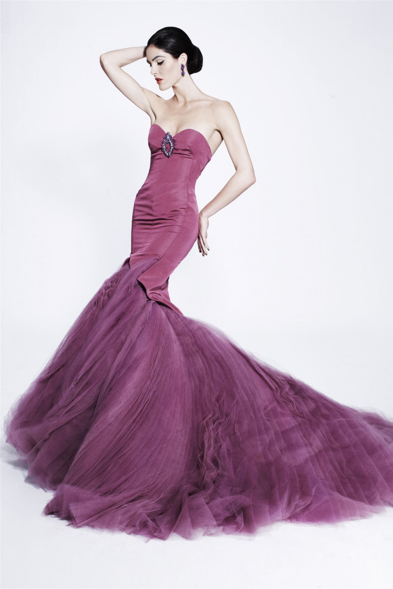 Hilary Rhoda featured in  the Zac Posen lookbook for Pre-Fall 2012