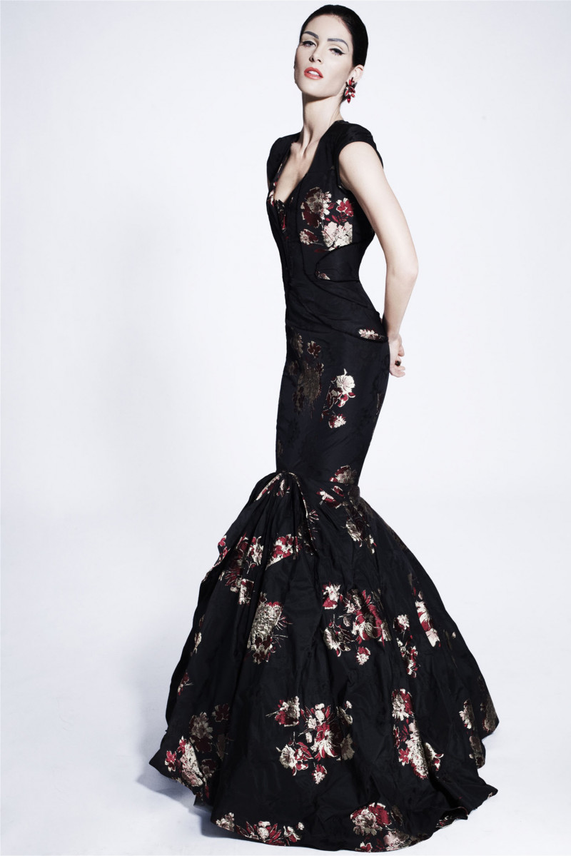 Hilary Rhoda featured in  the Zac Posen lookbook for Pre-Fall 2012