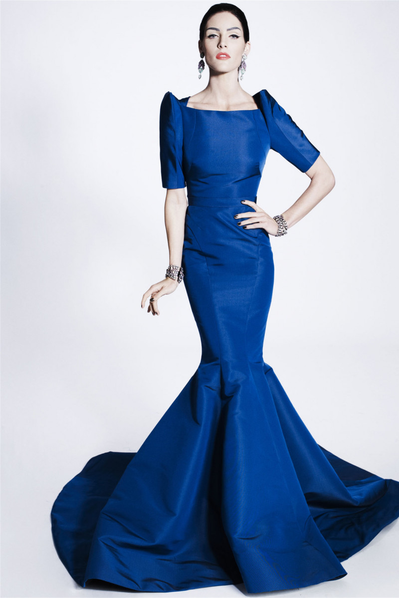 Hilary Rhoda featured in  the Zac Posen lookbook for Pre-Fall 2012