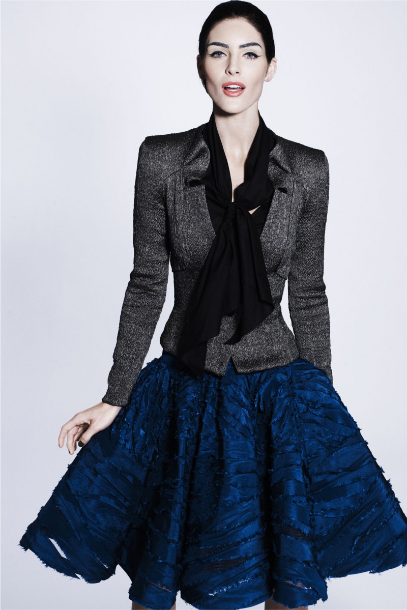 Hilary Rhoda featured in  the Zac Posen lookbook for Pre-Fall 2012