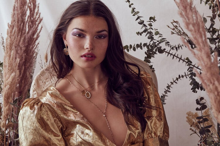 Brizzy Chen featured in  the Elizabeth Stone Jewelry advertisement for Spring/Summer 2019