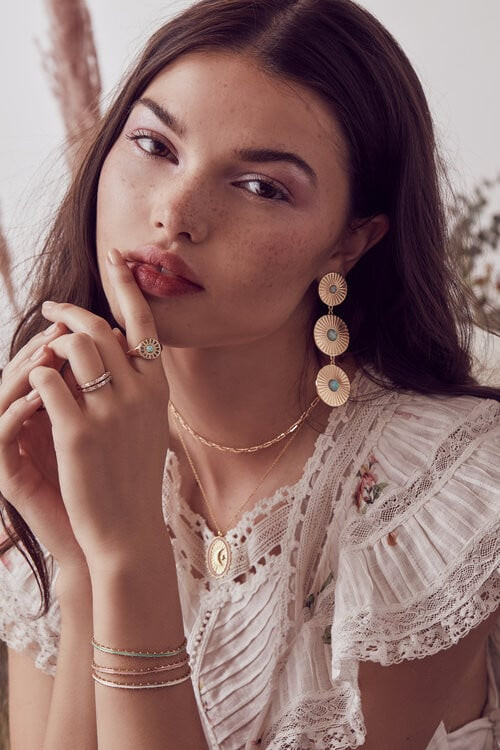 Brizzy Chen featured in  the Elizabeth Stone Jewelry advertisement for Spring/Summer 2019