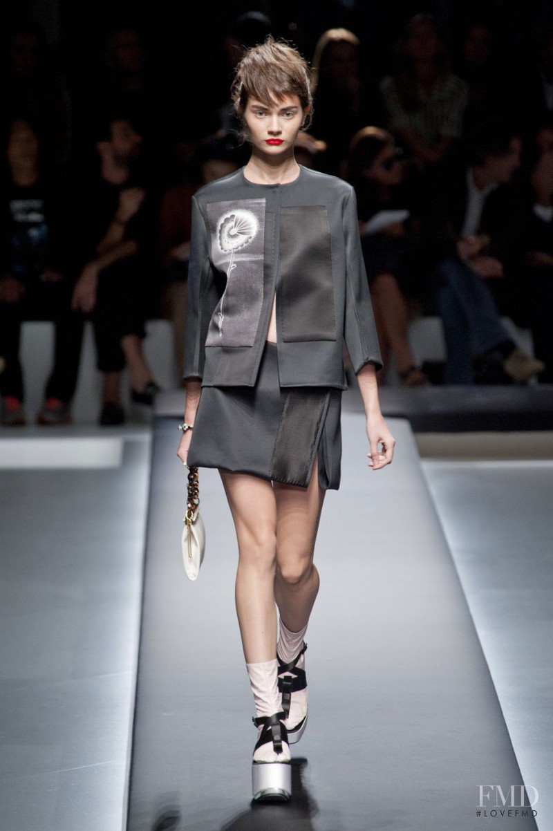 Antonina Vasylchenko featured in  the Prada fashion show for Spring/Summer 2013