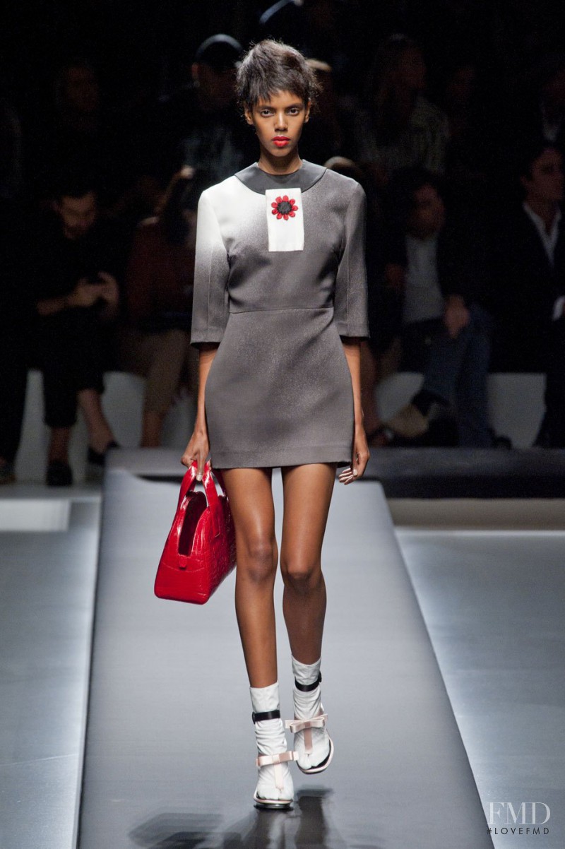 Grace Mahary featured in  the Prada fashion show for Spring/Summer 2013