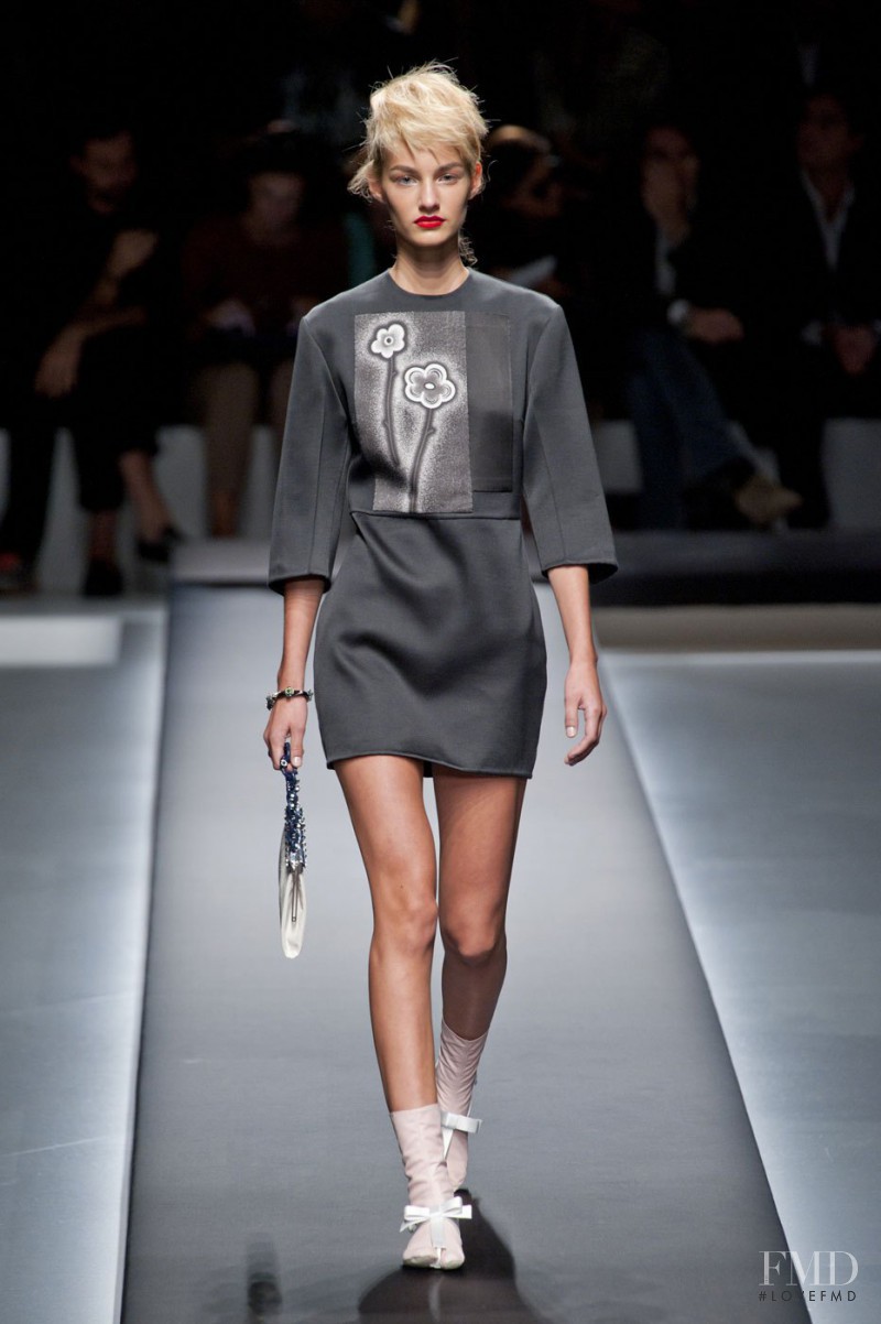 Maartje Verhoef featured in  the Prada fashion show for Spring/Summer 2013