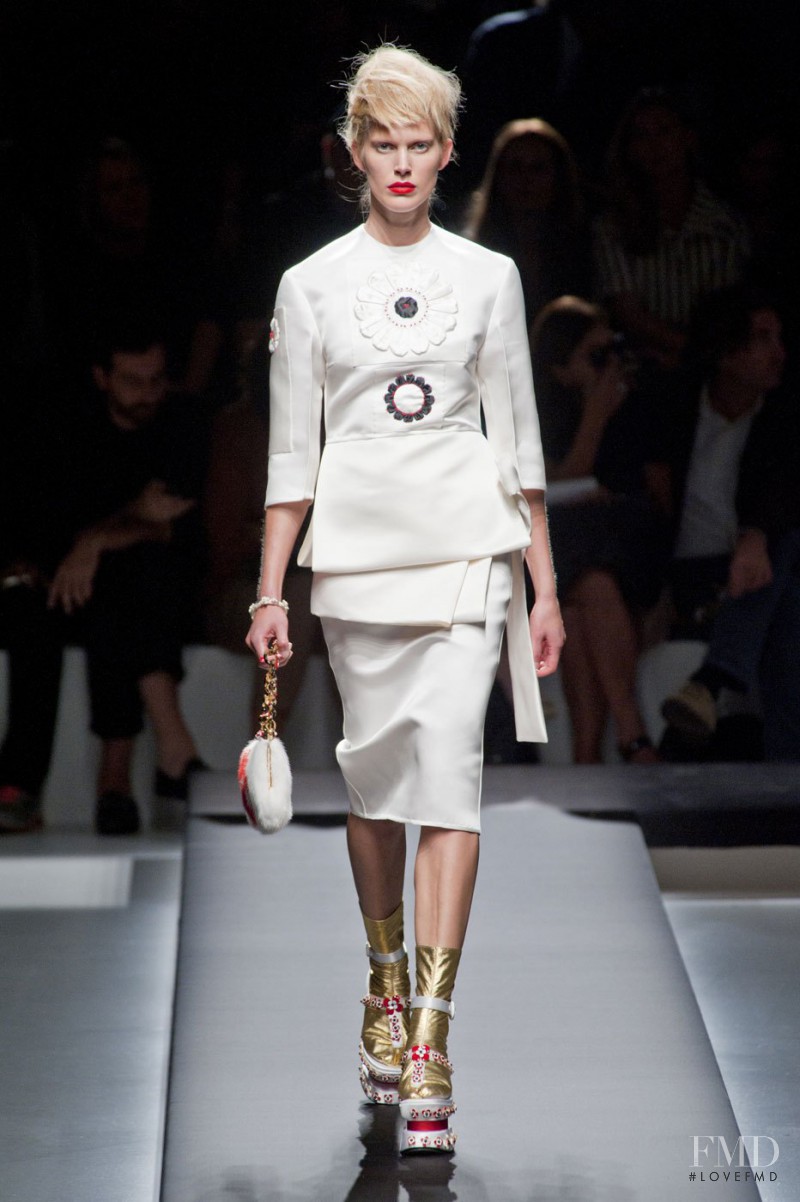 Iselin Steiro featured in  the Prada fashion show for Spring/Summer 2013
