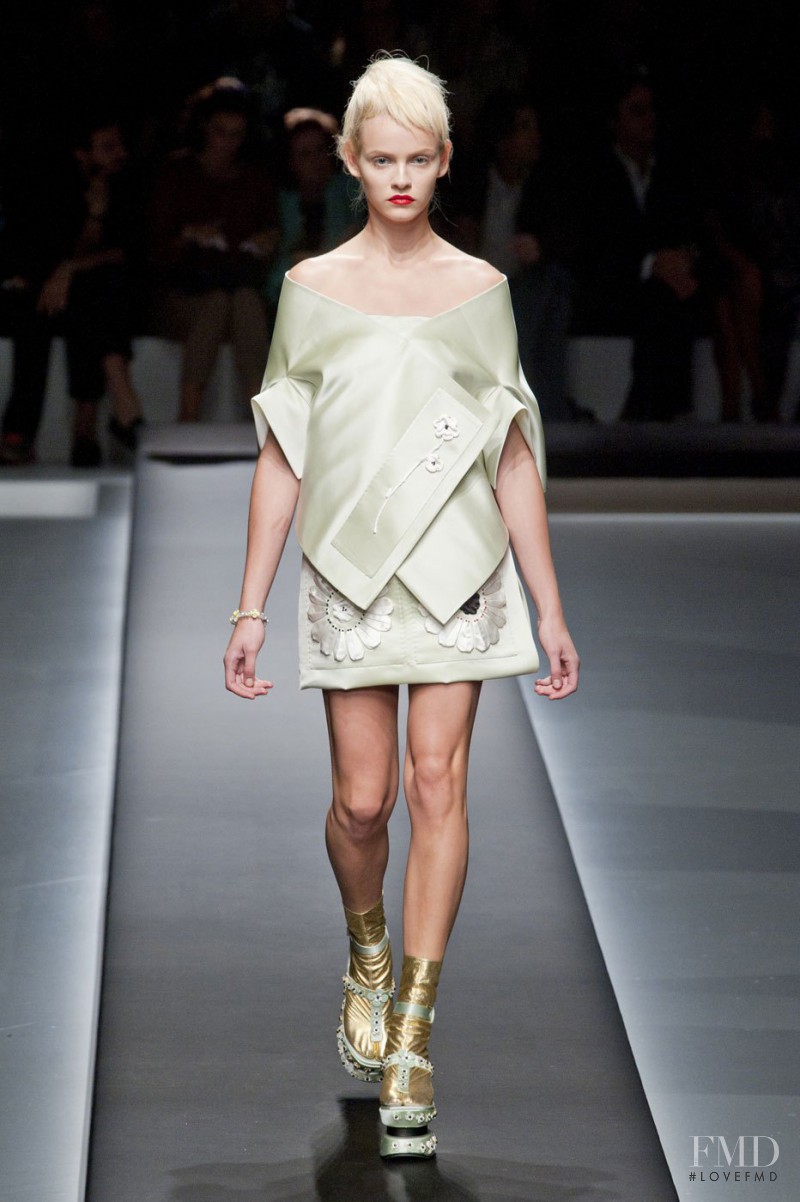 Ginta Lapina featured in  the Prada fashion show for Spring/Summer 2013