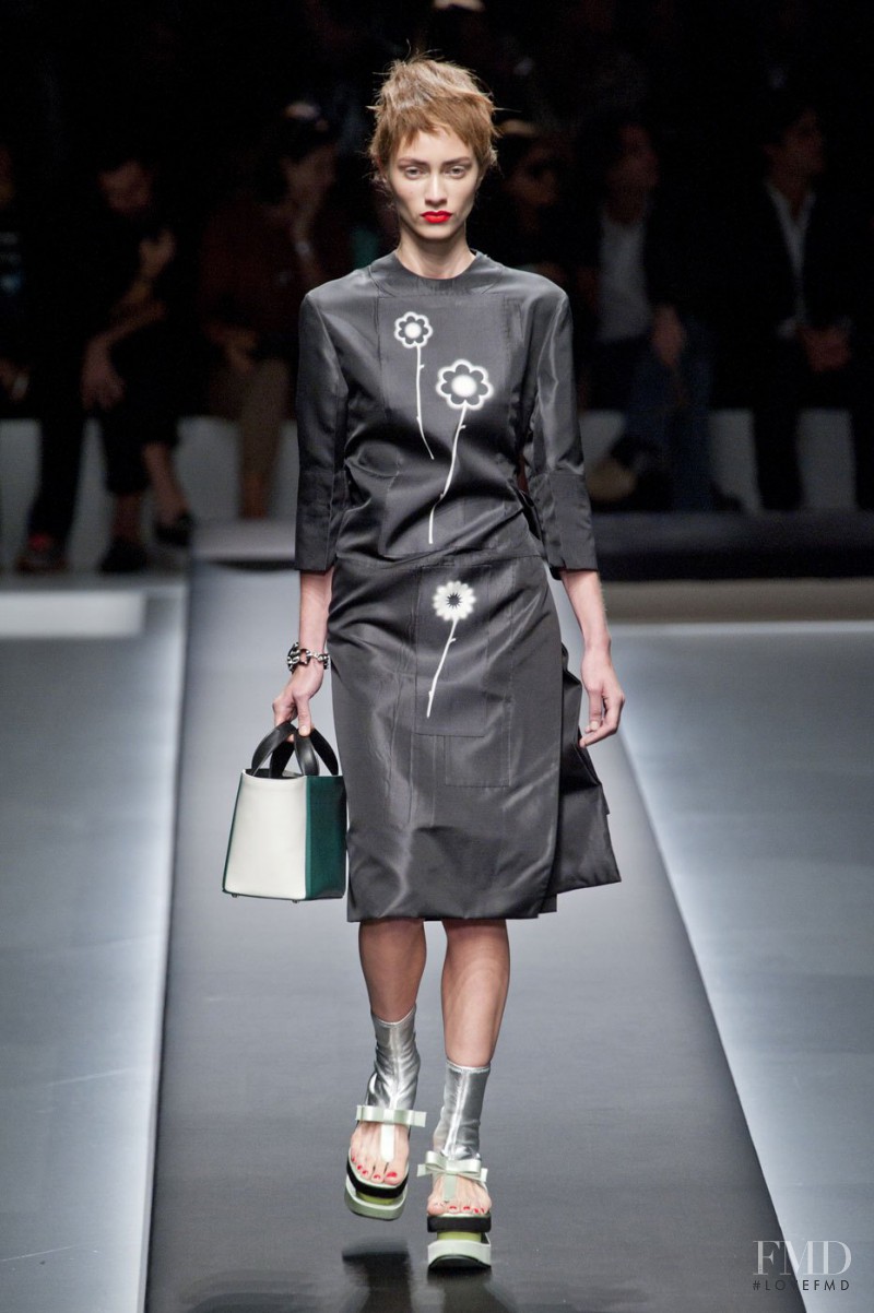 Marine Deleeuw featured in  the Prada fashion show for Spring/Summer 2013