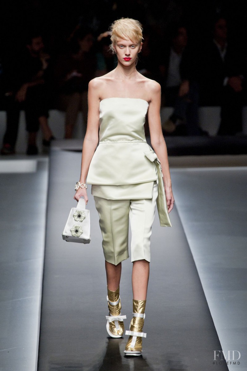 Juliana Schurig featured in  the Prada fashion show for Spring/Summer 2013